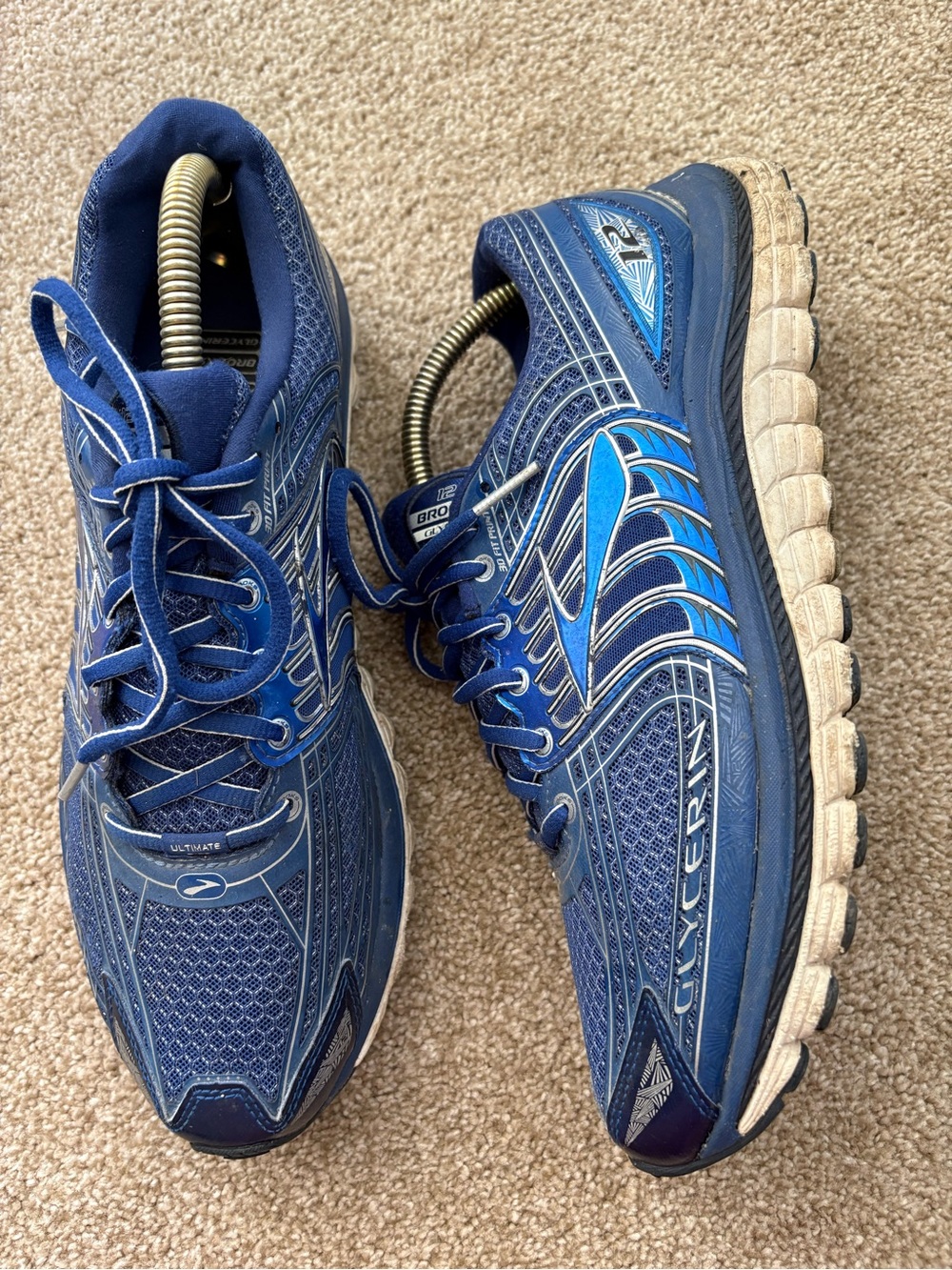 Brooks Men's Blue Glycerin 12 Lace Up Running Shoes Size 11 Medium (D) Sporty